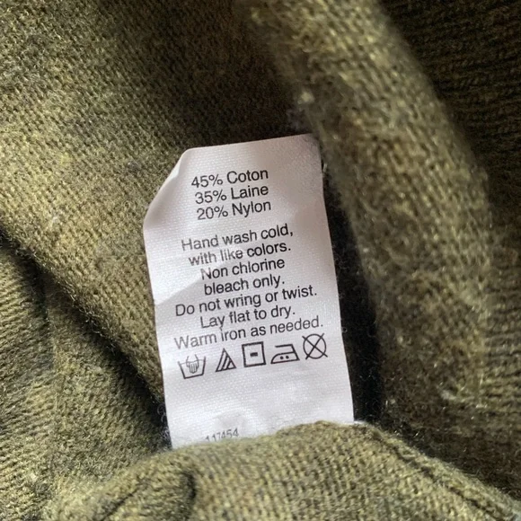 J. Crew Olive Green V-Neck Wool Blend Cardigan Sweater Size Large - Picture 4 of 5